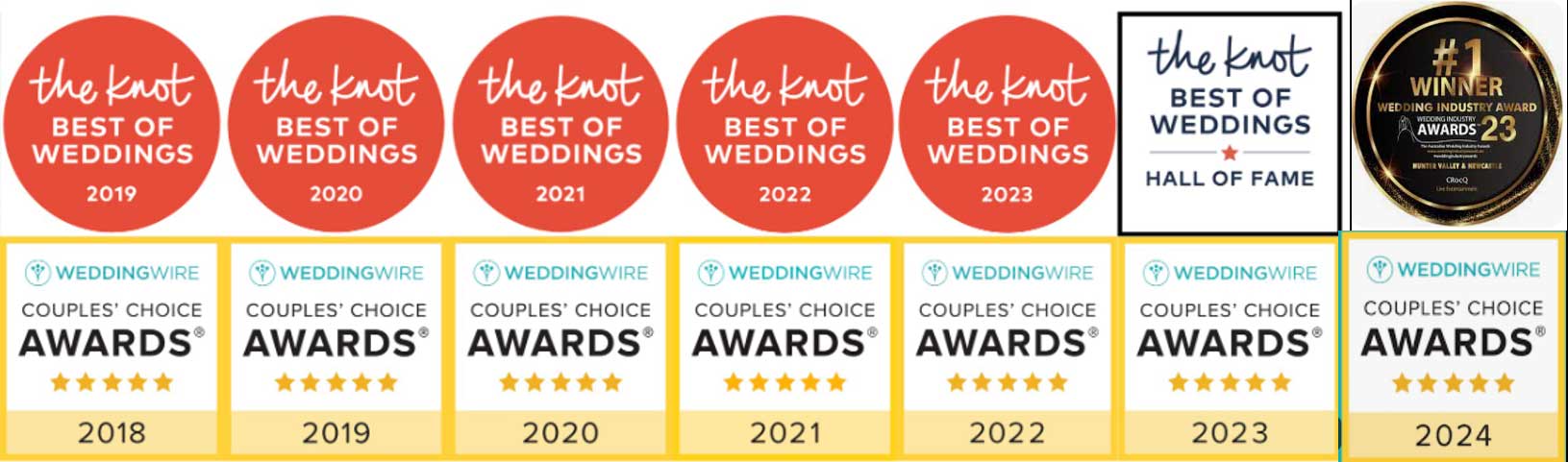 WeddingWire Couples' Choice Award badges